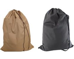 Bluvardi katoenen waszakken set van 2 stuks - XXL -bruin - antracit