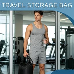 Waszak voor reizen, waterdichte vuilwaszak van 70D nylon voor kleding, kamperen en zwemmen, 34 x 51 cm, ideaal voor verhuizing en vakantie — thumbnail 5