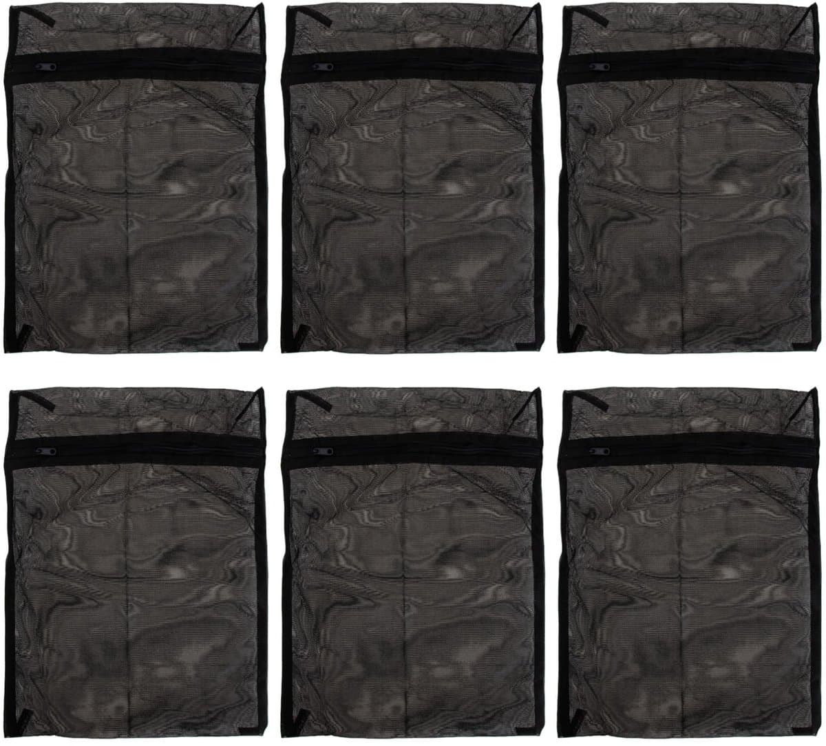 Solidchoice - Set van 6 Zwarte Waszakken van Polyester voor Lingerie en Sokken — afbeelding 1