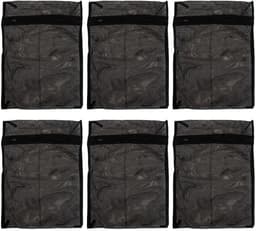 Solidchoice - Set van 6 Zwarte Waszakken van Polyester voor Lingerie en Sokken — thumbnail 1