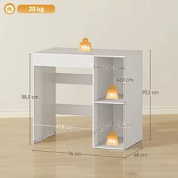 JOYNEXTBUY - Wasmachine Opbergrek met Open Planken - Badkamerrek - Toiletkast voor Wasruimte - Wit - Opbergkast - Voor Wasmiddel — thumbnail 3