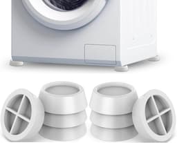 Trillingsdempers Wasmachine/Droogkast - 6 stuks - Trillingsmat - Voetjes wasmachine - Voetjes Droger - Wasmachine Geluidsdempers / Vibratiedempers - Wasmachine demper - Anti Vibratie - Antislip Rubber - Antislipmat - Schokdempers wasmachine - Wit — thumbnail 1