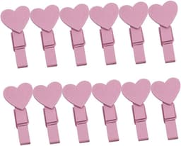 Hart Decoratie Clips - Mini Wasknijpers Hout - Foto's Ophangen - Hartvormig Ontwerp - 3.5 cm - Roze — thumbnail 1