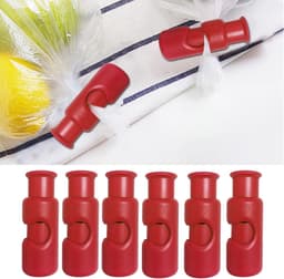 Broodzakklemmen - Voedselverzegeling Opslagclips - Zakken Sluiten - Voedselveilig ABS Plastic - 10 stuks - Rood — thumbnail 4