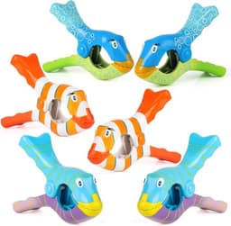 Cocoplus -Handdoekklemmen - Strandstoel - Cartoon - Kunststof - Wasknijpers - Strandhanddoek - Badhanddoek - Tapijt - Geschikt voor Strandstoelen - Groot formaat - 6 stuks — thumbnail 1