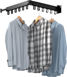 ZRNS® Wanddroogrek - Droogrek Muur - Wasrek Inklapbaar - Zwart — thumbnail 1