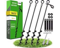 Bodemankers - 65 cm - Set van 4 Duurzame Riemen - Voor Vastzetten van Springkastelen en Paviljoens