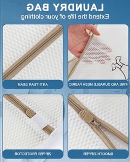 Versterkte Waszakken voor Kleding, 4 Stuks, Duurzaam en Herbruikbaar, Ideaal voor Ondergoed en Delicate Was — thumbnail 4