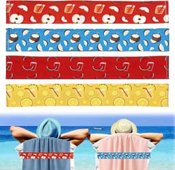 4 stuks rekbare handdoekbanden, ultralicht en compact, elastische strandhanddoekhouder, band voor lounge, strand, zwembad, stoelen, handdoekhouder, elastisch, strandaccessoires voor de zomer — thumbnail 1