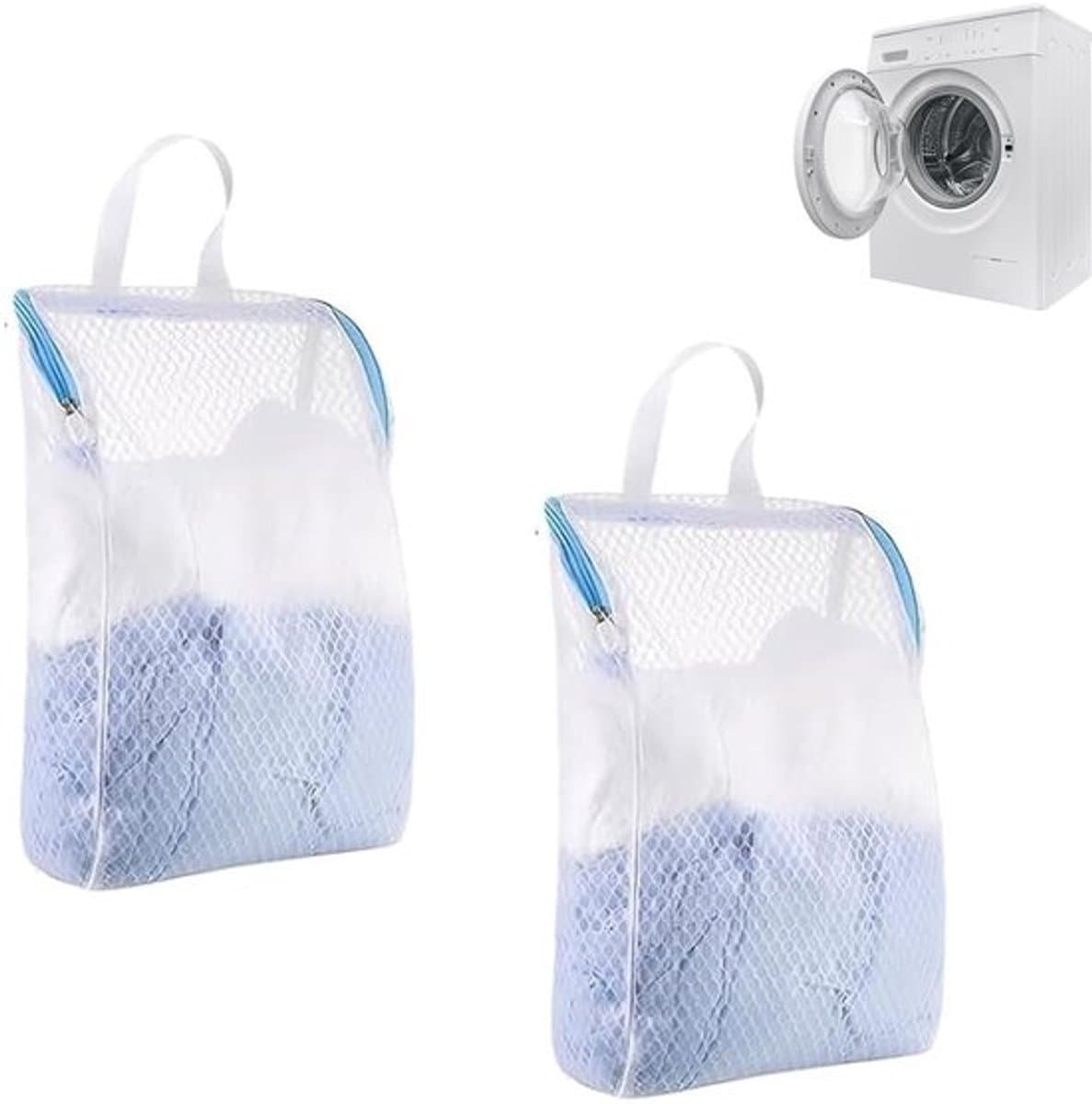 Wasnet - 2 Stuks - Met Ritssluiting - Herbruikbaar - Voor Ondergoed/Sokken/Truien - Hoogwaardig Polyester - 20 x 30 cm - Waszak — afbeelding 1