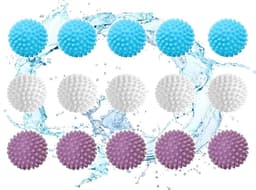 Drogerballen voor wasdroger, 15 stuks wasballen voor wasmachine, ballen voor pluizige was, wasballen voor wasmachine, drogerballen, voor droger, wasmachine (3 kleuren) — thumbnail 1