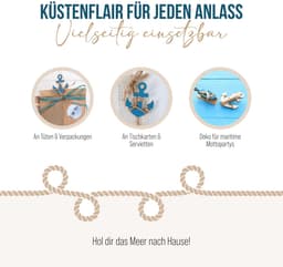 12 stuks kleine blauw-witte scheepsankers decoratieve klemmen 5,5 x 4,5 cm ... decoratieve klemmen houten klemmen mini-wasknijpers als maritieme decoratie voor bruiloft, kinderverjaardag ... — thumbnail 3