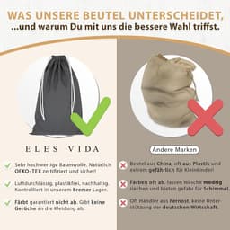 Waszakken 50 x 75 cm van 100% katoen - extra grote waszakken - duurzaam, met trekkoord, wasverzamelaar wasmand kledingzak opslag in grijs — thumbnail 4