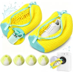 2 Stuks Schoenwaszak voor Wasmachine- Waszak voor Schoenen met 360° Reinigingspluche- Herbruikbare Schoenen Waszak met Ritssluiting- Sneaker Waszak voor Wasmachine en Droger- Geschikt voor Alle Schoensoorten en Maten- 39 × 19 cm — thumbnail 1