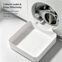Lekbak Wasmachine - 4-Delige Set - Wateropvangbak - Opvangbak - Universele Wasmachine Lekbak - Afvoerbak Voor Wasmachines - 17.8 × 17.8 × 5 Cm - Eenvoudig Te Installeren - Afvoerbak - Geschikt Voor Appartementen, Garages En Huurwoningen - Wit — thumbnail 3
