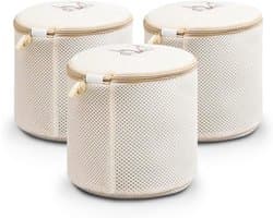 3-pack waszakken voor bh's met premium rits, duurzame en nette netzakken voor het beschermen van bh's, ideaal voor de wasmachine en sokken
