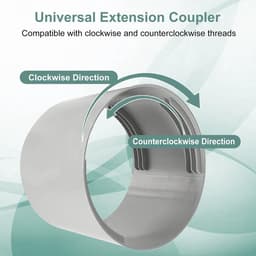 Afvoerslang Connector - Adapter - Koppelstuk Mobiele Airco Afvoerslang - Conditioner Uitlaatslang Connector - Voor ramen, airconditioning, uitlaatslangkoppeling - Ø15cm - wit — thumbnail 2