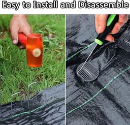 SnelShoppen - Pack van 60 Grondankers voor Onkruiddoek, U-Pegs 150 x 40 mm + 60 Bufferdisc, Galvaniseerd Antiroest, Ideaal voor Tuin, Terras en Landsc — thumbnail 5