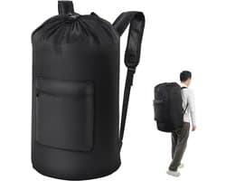 Grote waszak voor camping en reizen, 41 x 81 cm, opvouwbaar, met trekkoord, ideaal voor vuile was en backpacken