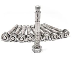 Boutankers M12 - Roestvrij staal - Zware bevestiging - ETA goedgekeurd beton - 10 stuks - Zilver