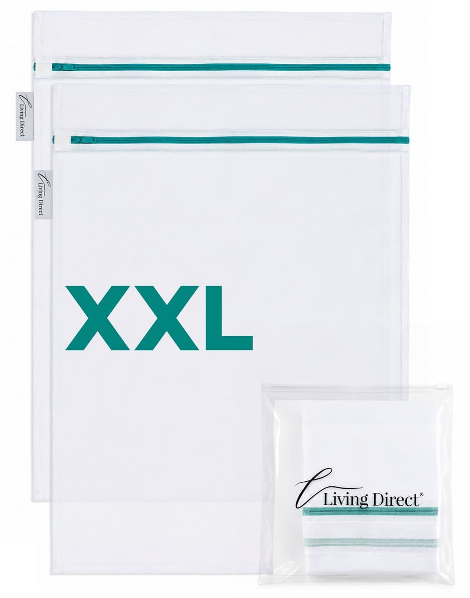 Living Direct Waszak XXL set 2 stuks Waszakjes met Rits - Extra Grote Waszakken voor Beddengoed, Dekbedovertrekken, Hoeslakens, Gordijnen en Jassen - Waszak Groot - Laundry Bag - Wasnetten — afbeelding 1