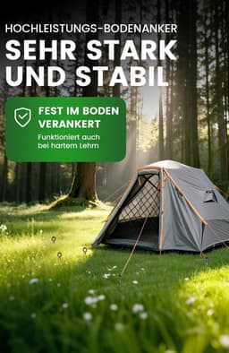 SnelShoppen - Set van 4 Grondankers 48 cm met Sterke Straps - Ideaal voor Tenten, Schommels, Zonnezeilen - Eenvoudig te Installeren, Perfect voor Ster — thumbnail 5