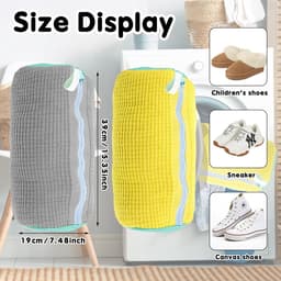 Dailygoods- Waszak Herbruikbaar - 2 Stuks Schoenenzakken - Waszak met Ritssluiting - Netmateriaal - 39 x 19 cm - Efficiënte Reiniging - Schoenentas — thumbnail 4