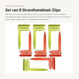 Handdoekhouder Duurzaam - Handdoekklemmen - Stranddoekclips - Ideaal voor Kamperen - Herbruikbaar - Voor Strand en Picknick - Strandclips — thumbnail 1