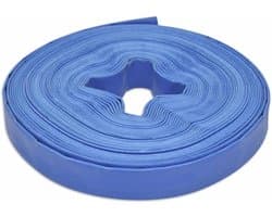 Waterslang 25 Meter - 1 Inch (25 mm) - Blauw - Platte Afvoerslang voor Waterpomp - Versterkt Polyester & PVC - 3 Bar Werkdruk