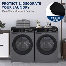 60x60cm wasmachineovertrek van siliconen,wasmachine en droger,zwart | wasmachinenonderlegger voor waskamer en keuken werkblad, waterdichte rubber beschermmat en isolatiemat — thumbnail 3