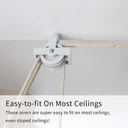 plafond ophangbaar Wit 180cm (L) x 56cm (W) x 14cm (H) katrol ruimtebesparend eenvoudig te bevestigen 6 duurzame houten latten — thumbnail 5