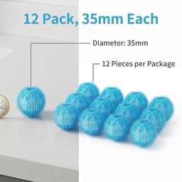 Set van 12 herbruikbare pluisballen voor wasmachine, anti-haren voor katten en honden, effectieve accessoires voor het verwijderen van dierenharen in de wasmachine — thumbnail 5