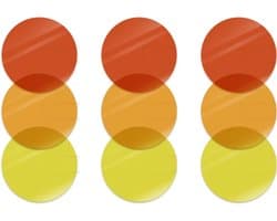 kleurfolie voor ledlampen, zelfklevend, warmwit, zelfklevend, kleurfolie, kleurfolie gel Ø 4 cm, lichteffectfolie, 3 warmwitte filters, lichtcorrectie voor woonkamer, 9 stuks
