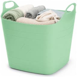Excellent Houseware Flexibele emmer - 2x - groen - 15 liter - kunststof - vierkant - 30 x 29 cm — thumbnail 2