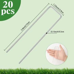 20 x grondankers van staal, anti-roest, 150 x 25 x 3 mm, grondanker voor onkruiddoek, tentharingen, omheining, camping, tuinvlies, haringen, stabiele slakkenhek, gazonrooster, compatibel met — thumbnail 2