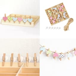 Wasknijpers van hout, hart, 30 stuks, decoratieve knijpers van berk, voor mini-wasknijpers, houten decoratie, fotoweergave, feest, bruiloft en woondecoratie — thumbnail 3