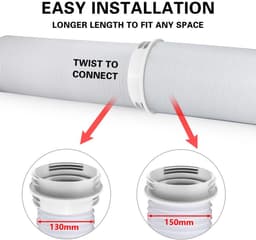 verlenging 200 cm met adapter 130 mm binnen/150 mm buiten, afvoerslang airconditioning, verlengslang, airconditioning afvoerslang, airconditioningsslang voor airconditioning — thumbnail 3