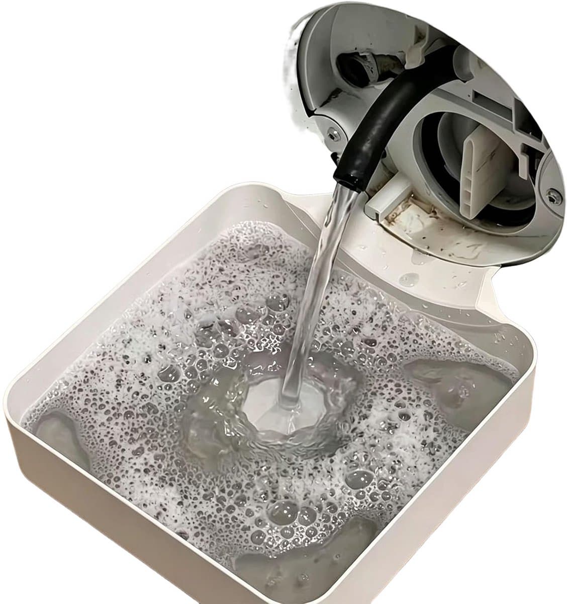 Lekbak Wasmachine - Afvoerbak voor wasmachine - Afvalwaterbak van de wasmachine - Afvalwateropvangbak - 16.5 × 17.5cm - Geschikt voor wasmachines - Universeel - Wit — afbeelding 1