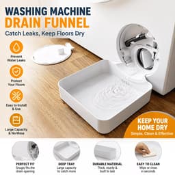 Lekbak Wasmachine - Afvoerbak voor wasmachine - Afvalwaterbak van de wasmachine - Afvalwateropvangbak - 16.5 × 17.5cm - Geschikt voor wasmachines - Universeel - Wit — thumbnail 3