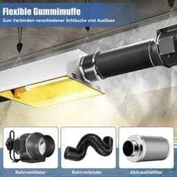 Ventilatie koppeling Ø 100 mm - Flexibele rubber - Met roestvrijstalen klemmen - Ideaal voor luchtventilatie - ShopVlot — thumbnail 5