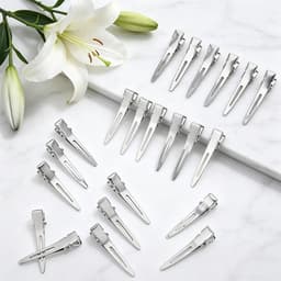 Haarclips Set - Krulspelden Klemmen - Haar Stylen - Gladde Enkele Punt - 100 Stuks - Zilver — thumbnail 3