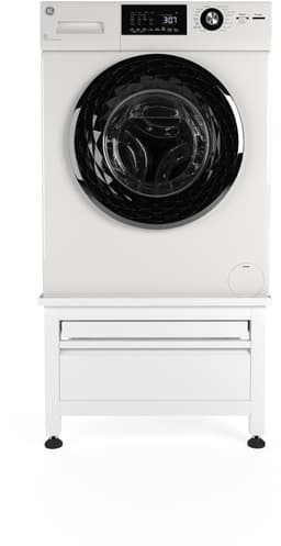 Wasophoogte® Wasmachine verhoger met lade en droogrek - Wasmachine opbouwmeubel - Wasmachine sokkel - 42cm hoog - Wit - Universeel - 65*60,5 (LxB) - Inclusief wandbeugels — thumbnail 4
