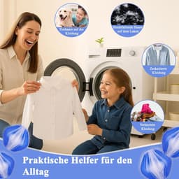Anti-haarballen Wasmachine - Dierenhaar Vanger - Schoon Wassen - Herbruikbaar - 12 Stuks - Blauw — thumbnail 4
