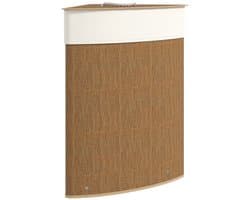 Wasmand 35 × 35 × 60 cm houtkleur bamboe, wasgoedmand met deksel en uitneembare waszak, eenvoudig ontwerp, praktisch en mooi, gebruiksvriendelijk, geschikt voor slaapkamer, badkamer en wasruimte