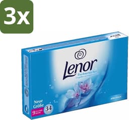 3 x Lenor - Droogtrommeldoekjes - Aprilfris - Textielverfrisser - 34 Doekjes - Droogtrommeldoekjes - Wasdoekjes - Textielverfrisser - Frisheid - Statische Elektriciteit — thumbnail 1