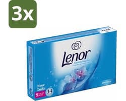 3 x Lenor - Droogtrommeldoekjes - Aprilfris - Textielverfrisser - 34 Doekjes - Droogtrommeldoekjes - Wasdoekjes - Textielverfrisser - Frisheid - Statische Elektriciteit