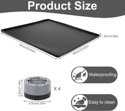 Wasmachine Lekbak – Waterdichte Siliconen Opvangbak – Opvouwbaar – Vloerbescherming – 60 x 60 cm — thumbnail 4
