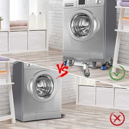 Onderstel Wasmachine - Verrijdbaar Frame - Apparaten Verplaatsen - Verstelbare Maat - 41.5-65cm - Grijs — thumbnail 2
