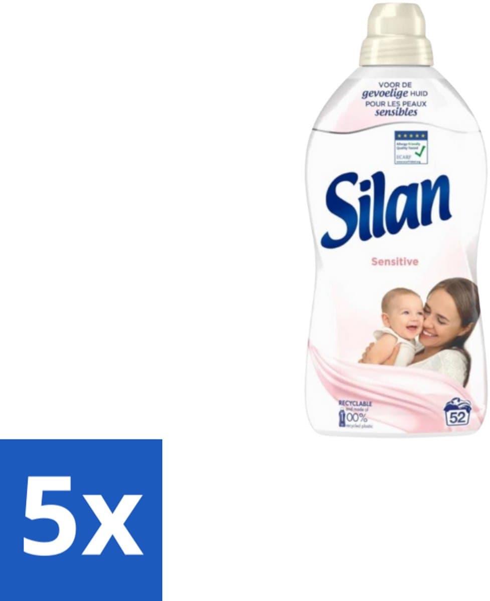 5 x Silan – Wasverzachter – Sensitive – 1144 ml - Wasverzachter - Gevoelige Huid - Hypoallergene - Huidvriendelijk - Wasgoed Zachtheid — afbeelding 1
