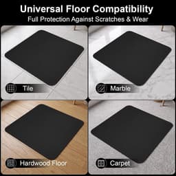 Anti Vibratie Mat - Trillingsdemper Mat - 60x60 cm - voor Wasmachine en Droger - Geluiddempende & Waterabsorberende Diatomeeënaarde Mat - Antislip Vloerbeschermer Tegen Trillingen - voor Wasmachine & Koelkast - Zwart — thumbnail 5